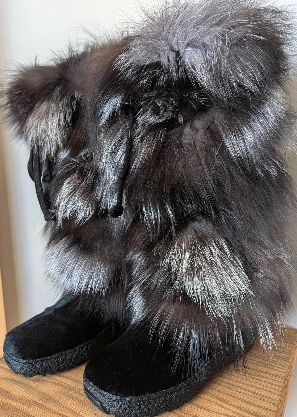 Regina Zippy Rabbit Fur Winter Boots Women's White, Black, or